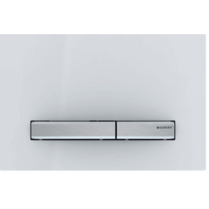 GEBERIT Sigma 50 White & Chrome Rectangular Button Flush Plate